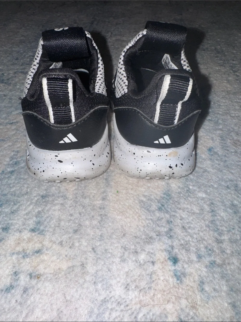 adidas Kids Black & White Slip-On Sneakers with Elastic Laces